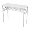 Living and Home 2-Tier Folding Office Desk Foldable Writing Table-White, 100x40cm