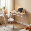 Living and Home 2-Tier Folding Office Desk Foldable Writing Table-Wood Color, 100x40cm