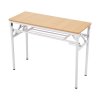 Living and Home 2-Tier Folding Office Desk Foldable Writing Table-Wood Color, 100x40cm