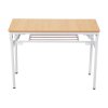 Living and Home 2-Tier Folding Office Desk Foldable Writing Table-Wood Color, 100x40cm