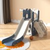 Kids Playset with Slide Basket Hoop Indoor Toddler Playground