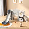 Kids Playset with Slide Basket Hoop Indoor Toddler Playground