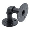 2-Pack Industrial Style Iron Pipe Shelf Brackets