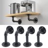 2-Pack Industrial Style Iron Pipe Shelf Brackets