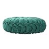 Round Pleated Pumpkin Velvet Cushion Green 40cm