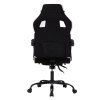 Living and Home Tech Fabric Ergonomic Reclining Gaming Chair, Black+White, w/ Massage Lumbar Support & Footrest