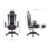 Living and Home Black White Ergonomic Gaming Chair with RGB Light & Massage Lumbar