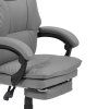 Living and Home Grey PVC High‑Back Executive Office Chair, 350lbs Reclining Chair with Retractable Footrest & Linked Armrests