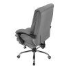 Living and Home Grey PVC High‑Back Executive Office Chair, 350lbs Reclining Chair with Retractable Footrest & Linked Armrests