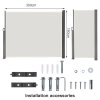 300cm L x 180cm W Outdoor Retractable Privacy Side Awning, Beige