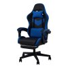 Living and Home PVC Leather Gaming Chair, Black+Blue, 135° Reclining Racing Game Chair with Massage Lumbar Support, Footrest & Headrest