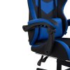 Living and Home PVC Leather Gaming Chair, Black+Blue, 135° Reclining Racing Game Chair with Massage Lumbar Support, Footrest & Headrest