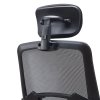 Living and Home Black Mesh Office Chair, Ergonomic Swivel Desk Chair with Flip‑Up Armrests, Adjustable Headrest and 15° Tilt Recline