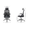 Living and Home Black Mesh Office Chair, Ergonomic Swivel Desk Chair with Flip‑Up Armrests, Adjustable Headrest and 15° Tilt Recline