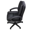 Living and Home Black PVC Leather Reclining Office Chair, Height Adjustable Swivel Desk Chair with 105° Rocking Function