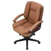 Living and Home Brown PVC Leather Reclining Office Chair, Height Adjustable Swivel Desk Chair with 105° Rocking Function