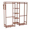 Wooden Clothes Rack Cabinet with Hooks