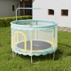 Enclosed Trampoline with Balance Bar for Kids