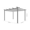 Living and Home 13x10ft Aluminium Pergola with Retractable Roof