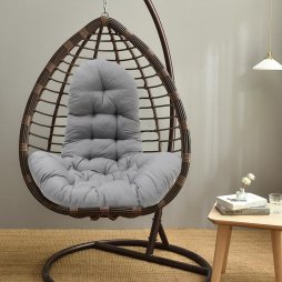 Living and Home Dark Grey Hanging Egg Chair Cushion