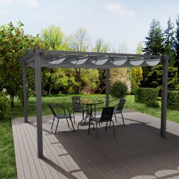 4x4M Aluminum Patio Pergola with Canopy