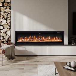 Living and Home 50 Inch Electric Fireplace with Remote 12 Flame Colours 