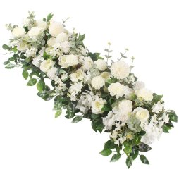 Living and Home 100cm White Rose Floral Row for Wedding Aisle Decor