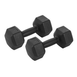 Living and Home Pair of 10KG Hex Dumbbells with Non-slip Grip