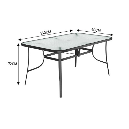 5-Piece Tempered Glass Outdoor Coffee Table and Rattan Chairs Set