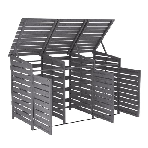 Living and Home Outdoor Spruce Wood Garbage Can Garden Storage Shed