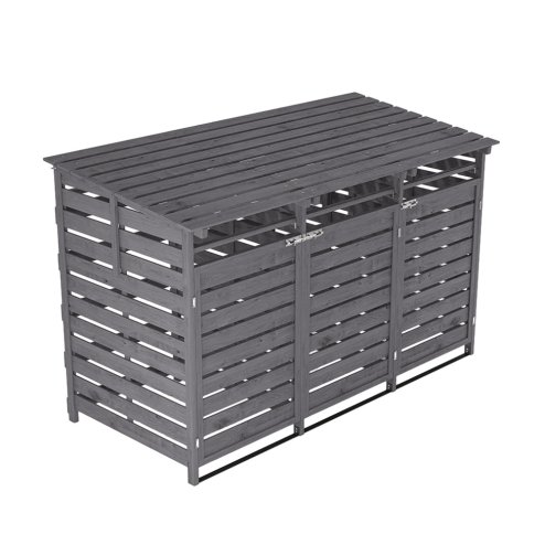 Living and Home Outdoor Spruce Wood Garbage Can Garden Storage Shed
