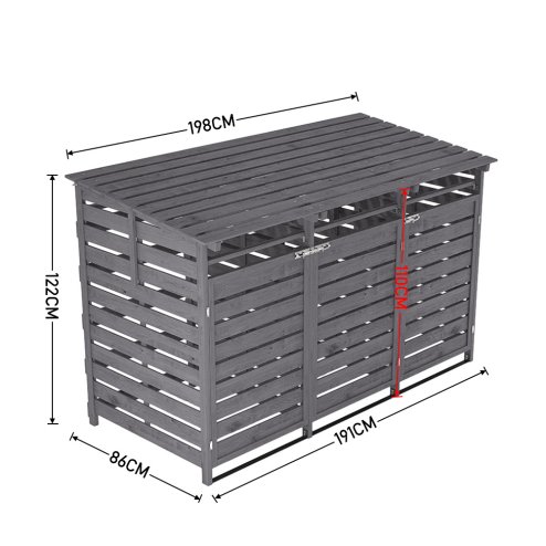 Living and Home Outdoor Spruce Wood Garbage Can Garden Storage Shed