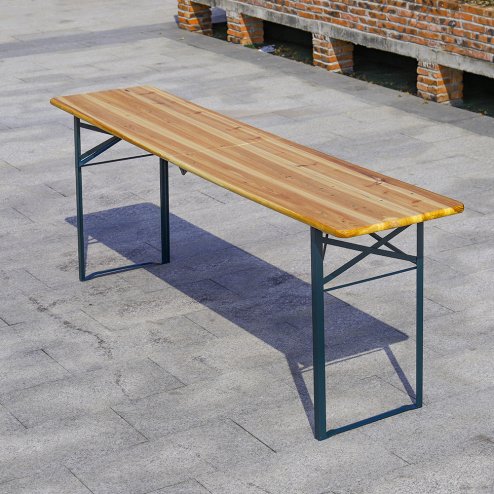 Outdoor Wooden Folding Beer Table Garden Narrow Table 217*49cm