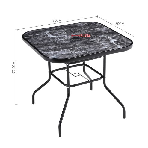 Garden Tempered Glass Marble Coffee Table Multi Size