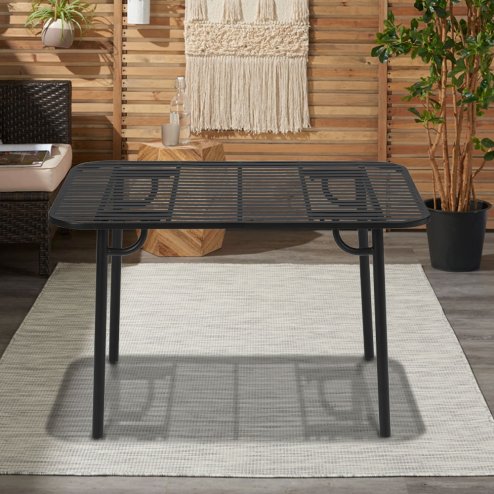 Outdoor Garden Slatted Metal Table Multi Size