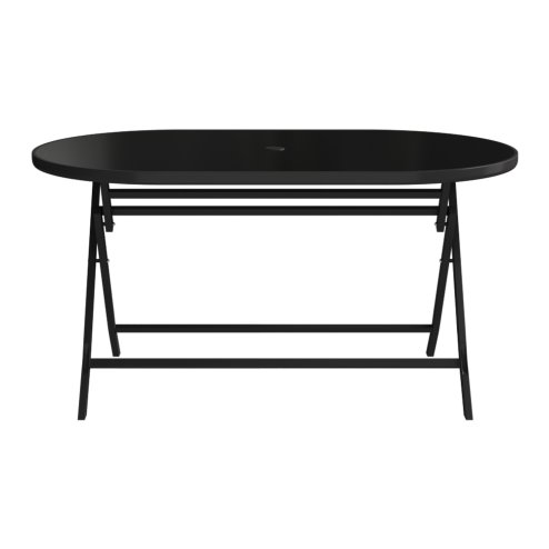 140x80cm Outdoor Folding Table with Umbrella Hole