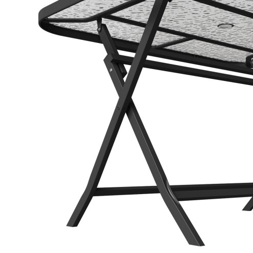 120x80cm Outdoor Folding Table with Umbrella Hole