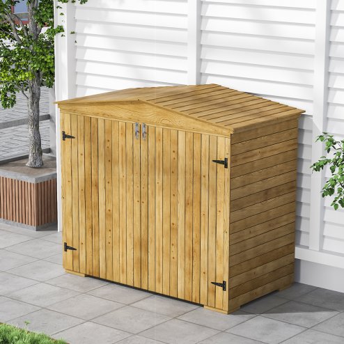 Living and Home Outdoor Wooden Garden Storage Tool Shed Cabinet