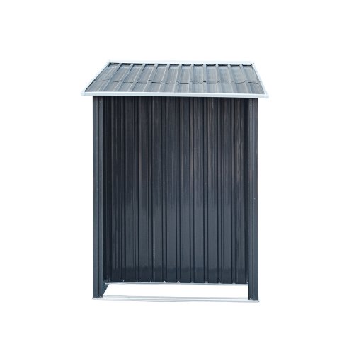 Living and Home 4x8FT Metal Garden Storage Shed with Log Storage, Anthracite