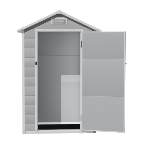 Living and Home 4 x 3FT Apex Roof Garden Plastic Storage Shed with Lockable Door