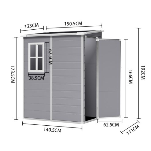 Living and Home 5 x 4FT Garden Plastic Storage Shed with Lockable Door