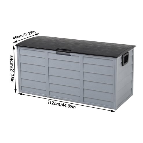 Living and Home 290L Waterproof Large Plastic Garden Storage Box with Wheels