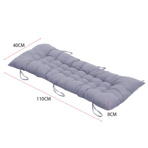 Living and Home Non-slip Sun Lounger Cushion for Garden Patio Grey, 110cm(W) x 40cm(D)