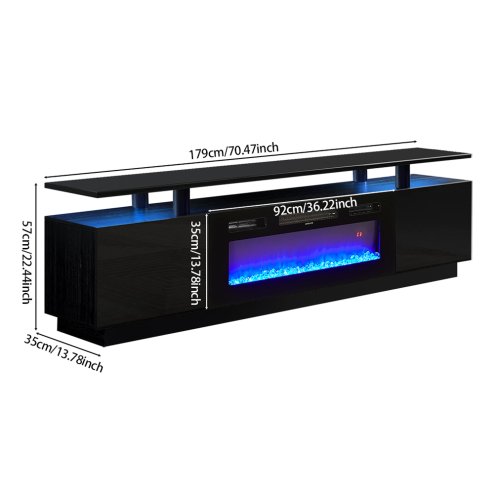 Living and Home Recessed Electric Fireplace TV Stand with Remote Control