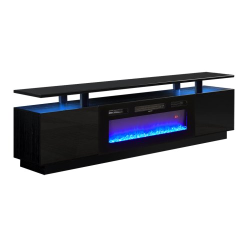 Living and Home Recessed Electric Fireplace TV Stand with Remote Control