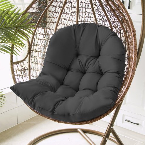 Living and Home 108 x 80cm Thick Hanging Chair Cushion Black (without chair)