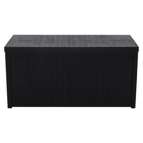 Living and Home 430L Black Waterproof Garden Storage Box with Dual Handles and Lockable Lid - Large Plastic Tool & Equipment Storage