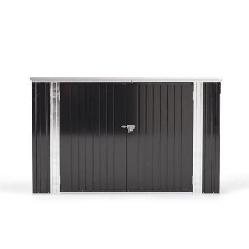 Living and Home 7 x 3 ft Outdoor Lockable Steel Garden Metal Junk/Bike Storage Shed, Anthracite
