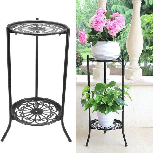 Living and Home Vintage 2 Tier Metal Plant Display Stand