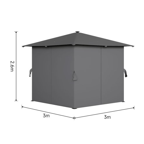 Living and Home 3x3M Metal Gazebo with Lights